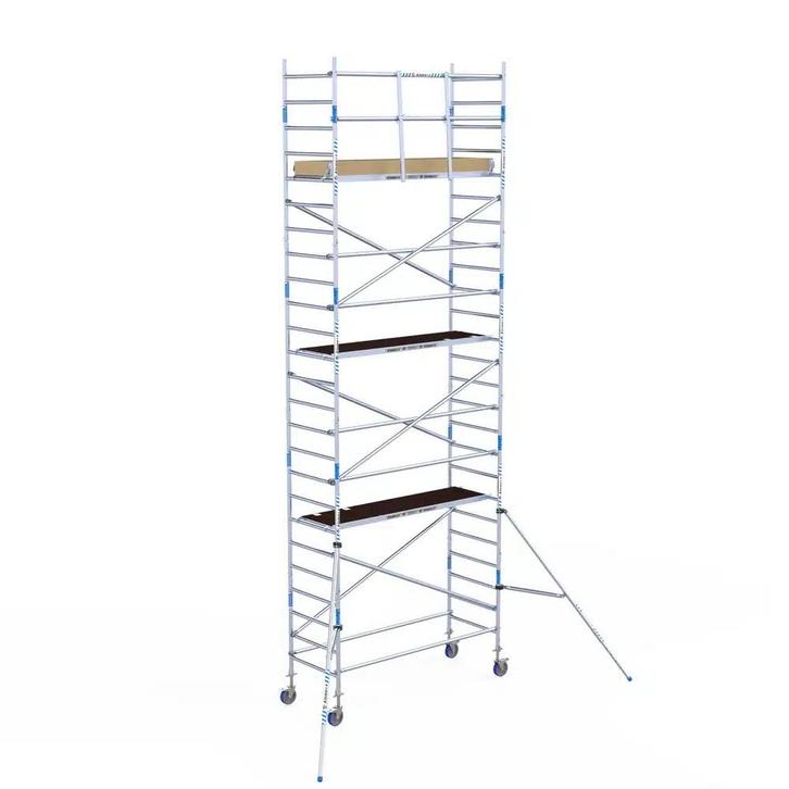 Basic rolsteiger 90 x 8,2m WH met voorloopleuning, Doe-het-zelf en Verbouw, Steigers, Rolsteiger of Kamersteiger, Nieuw, Verzenden