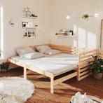 vidaXL Slaapbank uitschuifbaar massief grenenhout 2x(90x200), Huis en Inrichting, 90 cm, Eenpersoons, Verzenden, Wit