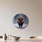 Bizon in de sneeuw - Muurcirkel - ø 40 cm +Ophangset, Verzenden, Nieuw, Print