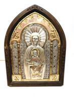 Icoon - Moeder Gods - Hout, Zilver, Antiek en Kunst