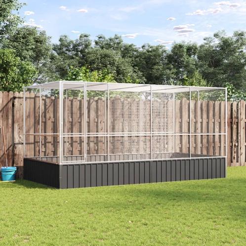 vidaXL Volière met verlengstuk 418x207x212 m staal, Dieren en Toebehoren, Overige Dieren-accessoires, Nieuw, Verzenden