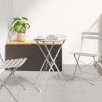vidaXL Bistrotafel Ø50x71 cm gepoedercoat staal beige, Tuin en Terras, Tuintafels, Verzenden, Nieuw