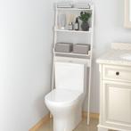 vidaXL Toiletrek 63,5x32x179 cm massief grenenhout wit, Verzenden, Nieuw, Wit