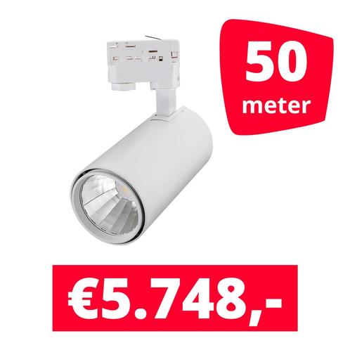 *TIP* LED Railverlichting Style Wit 50 spots + 50M rails, Zakelijke goederen, Kantoor en Winkelinrichting | Winkel en Inventaris