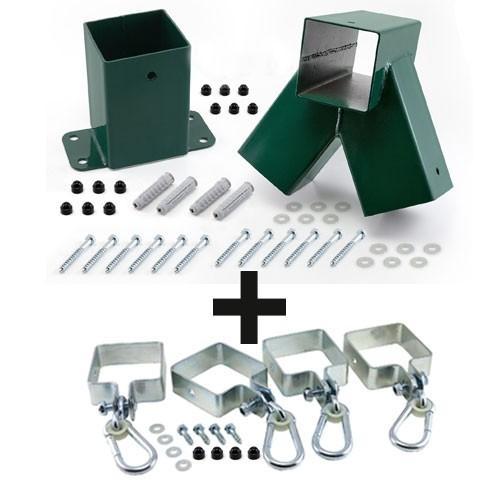 Aanbouwschommel set dubbel vierkant recht groen, Kinderen en Baby's, Speelgoed | Buiten | Speeltoestellen, Nieuw, Ophalen of Verzenden