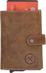 Hide Stitches Leren Pasjeshouder Portemonnee Uitschuifbaar, Sieraden, Tassen en Uiterlijk, Portemonnees, Overige merken, Bruin