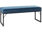 LIFA LIVING Halbank Londen - Bankje in Blauw - Velvet &, Huis en Inrichting, Verzenden, Nieuw