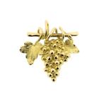 Gouden broche van een tros druiven., Ophalen of Verzenden, Gebruikt, Overige kleuren, Goud
