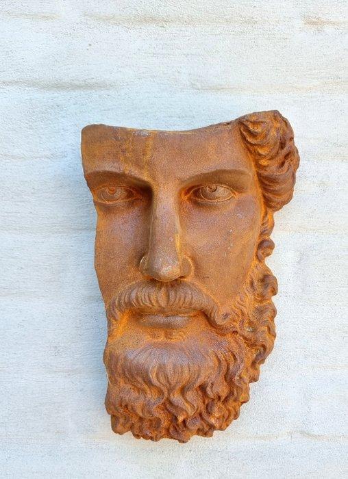 Beeldje - Mythical face - wall art - IJzer, Antiek en Kunst, Curiosa en Brocante