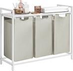 2dekans | ODADDY® Wasmand 3 Vakken - Uitschuifbare, Huis en Inrichting, Ophalen of Verzenden, Zo goed als nieuw, Wit