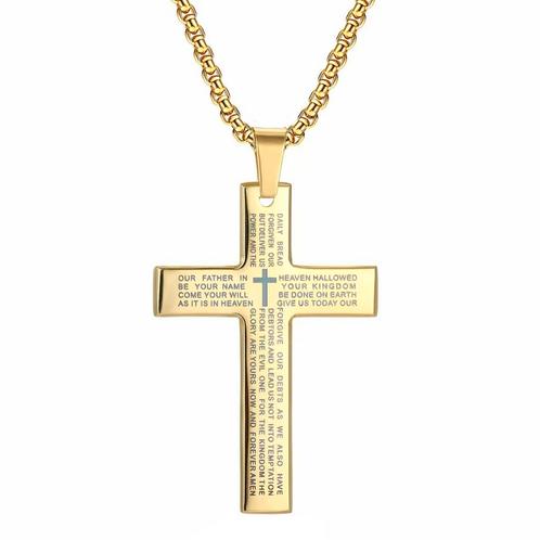 Fako Bijoux® - Cubaans Kruis Voor Mannen Large - Ketting Met, Sieraden, Tassen en Uiterlijk, Kettingen, Verzenden
