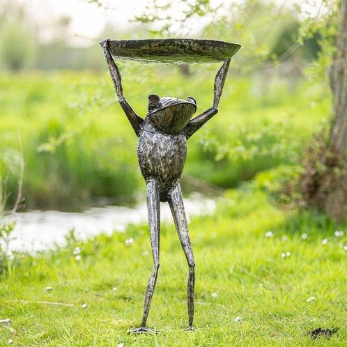Vogelbad - Metaal - Groot Kikker vogel bad, Antiek en Kunst, Curiosa en Brocante