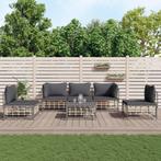 vidaXL 6-delige Loungeset met kussens poly rattan, Verzenden, Nieuw, Rotan, Loungeset