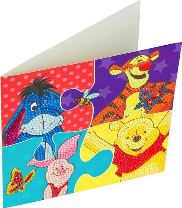 Crystal Art Diamond Painting Kaart Winnie de Pooh en Vriendj, Hobby en Vrije tijd, Knutselen, Ophalen of Verzenden