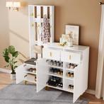 Moderne Witte Halmeubelset met Zitbank en Kapstokrek, Verzenden, Nieuw