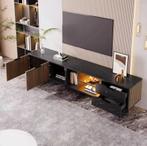 TV-Meubel 200 cm – Zwart Marmerlook met LED en Deuren, Huis en Inrichting, Verzenden, Nieuw