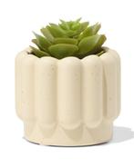 HEMA Bloempot 7x6cm keramiek ribbels zand, Verzenden