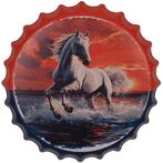 Bierdop/Kroonkurk Metaal - Paard Witte Arabier in Branding, Huis en Inrichting, Woonaccessoires | Tekstborden en Spreuken, Ophalen of Verzenden