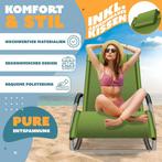 Ligbed - Ligstoel - Zonnebed - Relaxstoel - Khaki - KESSER®, Tuin en Terras, Verzenden, Zo goed als nieuw