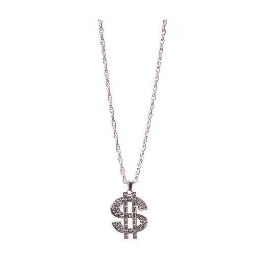 Zilveren Ketting Dollar, Hobby en Vrije tijd, Feestartikelen, Nieuw, Verzenden