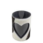 windlicht koe hart zwart/wit 15cm, Verzenden, Nieuw