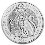 Tudor Beast Lion of England 2 oz 2022, Postzegels en Munten, Verzenden, Overige landen, Losse munt, Zilver