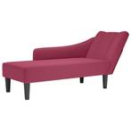 vidaXL Chaise longue met rechterarmleuning fluweel wijnrood, Huis en Inrichting, Banken | Sofa's en Chaises Longues, Verzenden