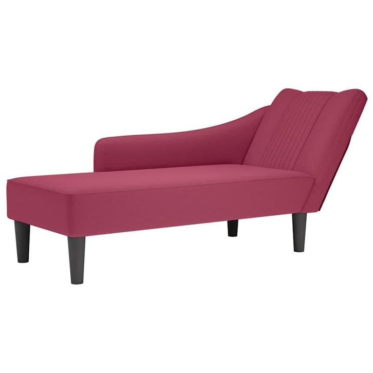 vidaXL Chaise longue met rechterarmleuning fluweel wijnrood, Huis en Inrichting, Banken | Sofa's en Chaises Longues, Nieuw, Verzenden