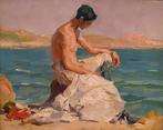 Francesco Galante (1884-1972) - Giovane sugli scogli, Antiek en Kunst