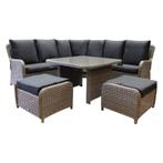 Bilbao hoek dining loungeset 6 delig grijs, Tuin en Terras, Tuinsets en Loungesets, Ophalen of Verzenden, Nieuw, Wicker