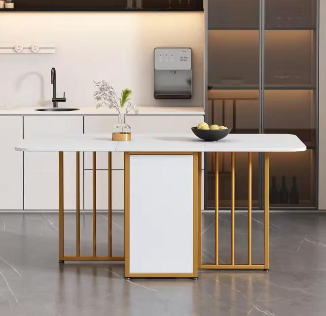 Opvouwbare Uitschuiftafel – Wit met Lade en Opbergruimte, Huis en Inrichting, Tafels | Eettafels, Nieuw, Verzenden