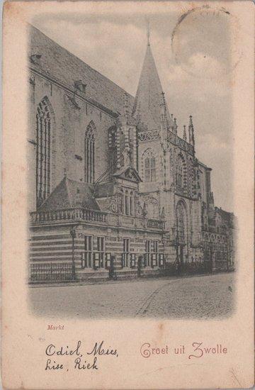 ZWOLLE - Markt Groet uit Zwolle, Verzamelen, Ansichtkaarten | Nederland, Verzenden