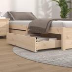 vidaXL Bedlades 2 st massief grenenhout, Verzenden, Nieuw, Bruin, Hout