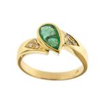 Ring - 18 karaat Geel goud Smaragd - Diamant, Sieraden, Tassen en Uiterlijk, Ringen, Nieuw