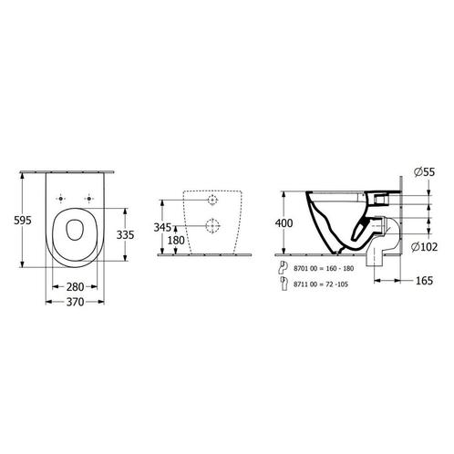 Toilet Villeroy & Boch Subway 3.0 Staand 59.5x37x40 cm Wit, Doe-het-zelf en Verbouw, Sanitair, Ophalen of Verzenden