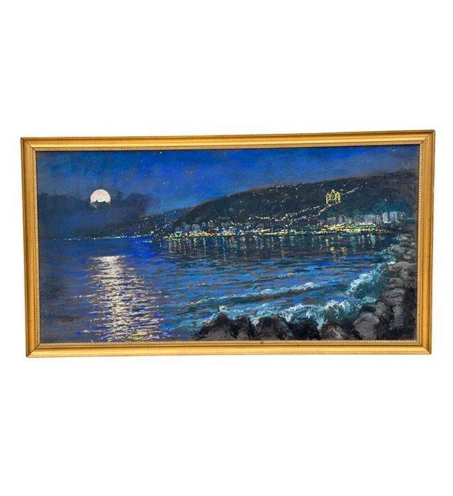 Italiaanse school (XX) - Notturno napoletano - XL format, Antiek en Kunst, Kunst | Schilderijen | Klassiek