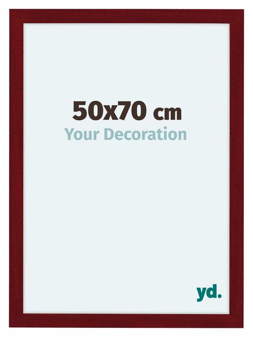 Fotolijst 50x70 cm - Wijnrood Geveegd - MDF - Como, Huis en Inrichting, Woonaccessoires | Lijsten, Nieuw, Verzenden
