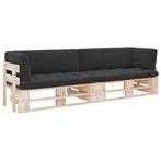 vidaXL Tweezitsbank pallet met kussens geïmpregneerd, Tuin en Terras, Verzenden, Nieuw