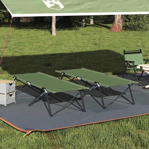 vidaXL Opvouwbaar Camping Bed Vouw 2 pcs Amy geel 206 x 76 x, Caravans en Kamperen, Kampeermeubelen, Nieuw, Verzenden