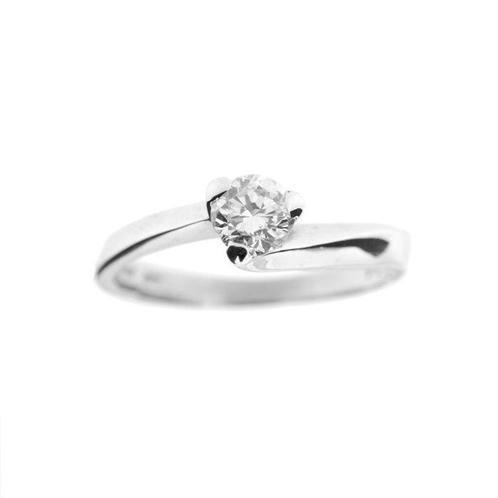 Verlovingsring - 18 karaat Witgoud Diamant (Natuurlijk), Sieraden, Tassen en Uiterlijk, Antieke sieraden