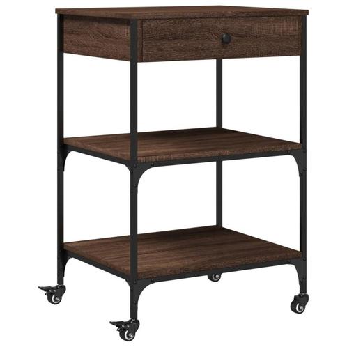 Keukentrolley Hout/Staal | Retourdeal | Vintage Look, Huis en Inrichting, Keuken | Keukenbenodigdheden, Nieuw, Ophalen of Verzenden