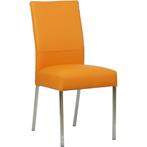 Set van 6 Leren eetkamerstoelen Real - Toledo Mandarin, Ophalen of Verzenden, Nieuw, Leer