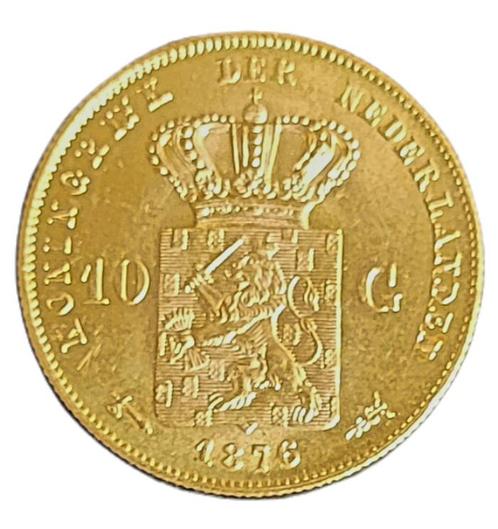 Gouden 10 gulden Willem III 1876, Postzegels en Munten, Munten | Nederland, Losse munt, Goud, Verzenden