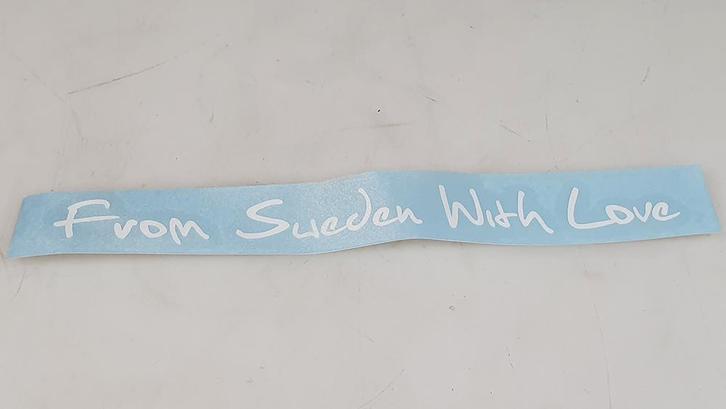 Sticker From Sweden With Love Cursief, Auto diversen, Auto-accessoires, Ophalen of Verzenden