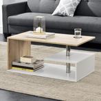 Salontafel Haarlem rechthoekig wit en eikenkleurig 90x50x41, Verzenden, Nieuw