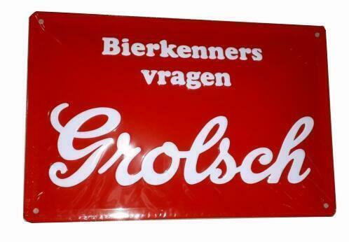 Grolsch reclamebord bierkenners relief, Verzamelen, Merken en Reclamevoorwerpen, Nieuw, Verzenden