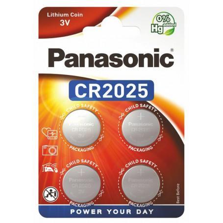 4-Pack Panasonic CR2025 3V 165mAh Lithium knoopcelbatteri..., Audio, Tv en Foto, Accu's en Batterijen, Nieuw, Verzenden