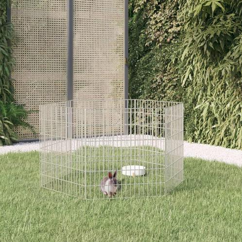 vidaXL Dierenverblijf 6 panelen 54x60 cm gegalvaniseerd, Dieren en Toebehoren, Knaagdieren en Konijnen | Hokken en Kooien, Nieuw
