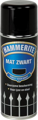 Hammerite metaallak mat 400 ml, zwart, spuitbus, Doe-het-zelf en Verbouw, Verf, Beits en Lak, Verzenden, Nieuw