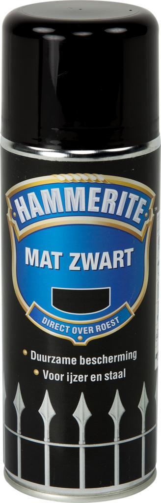 Hammerite metaallak mat 400 ml, zwart, spuitbus, Doe-het-zelf en Verbouw, Verf, Beits en Lak, Nieuw, Verzenden